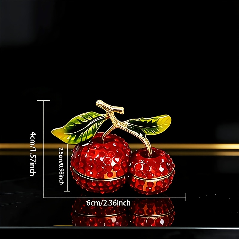 Zinc Alloy Orange Cherry Shaped Jewelry Box